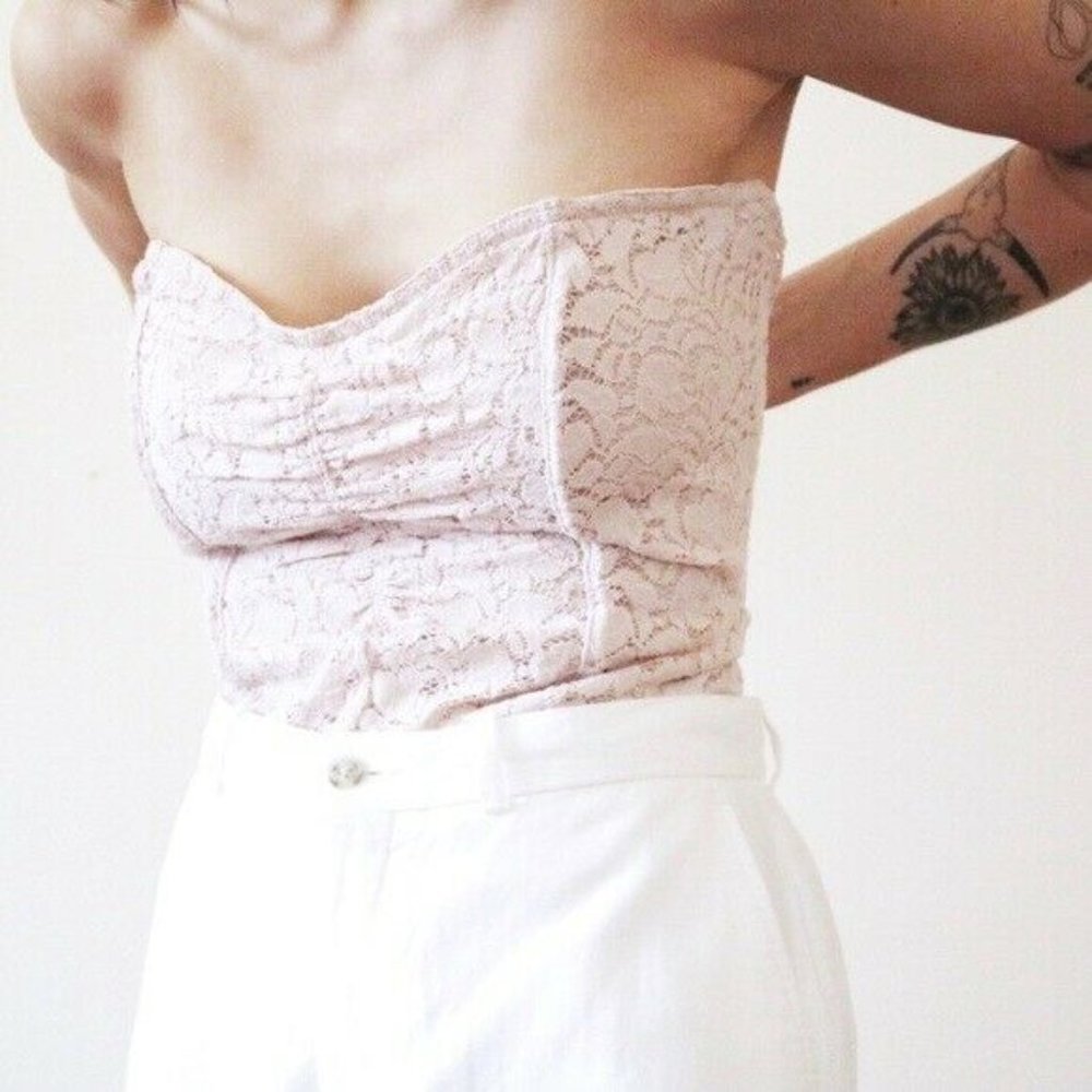NEW Intimately Free People Pink lace corset TOP